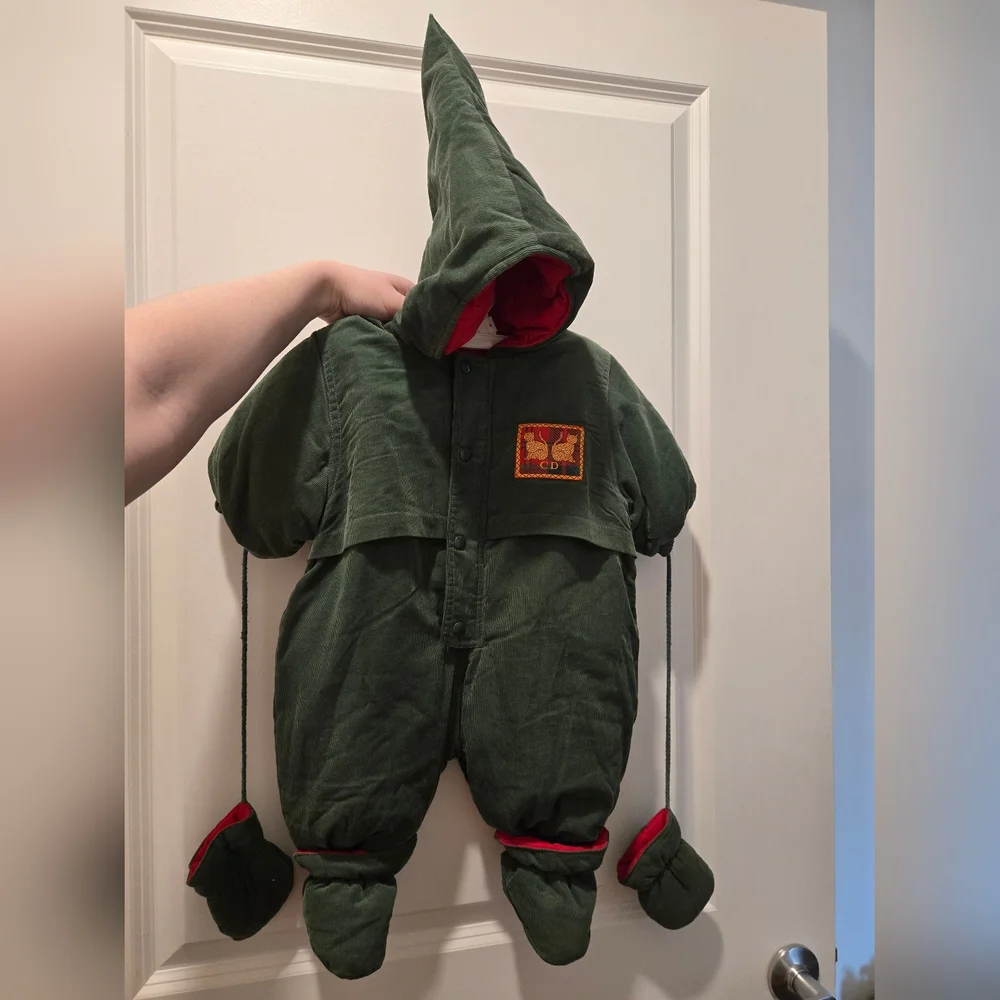 Vintage Baby Dior Cordoruy Snowsuit Bunting‎ - Size 3 Month